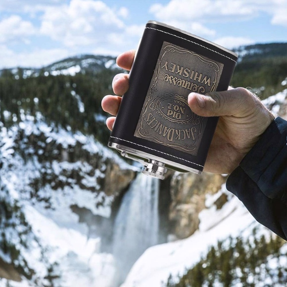 Leather & Stainless Steel Jack Daniel's Flask NWT - Picture 3 of 7